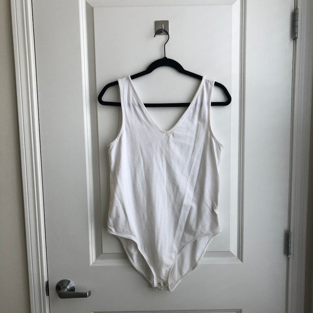 White V-Neck Bodysuit